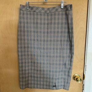 Banana Republic Plaid Wrap Pencil Skirt Size 8